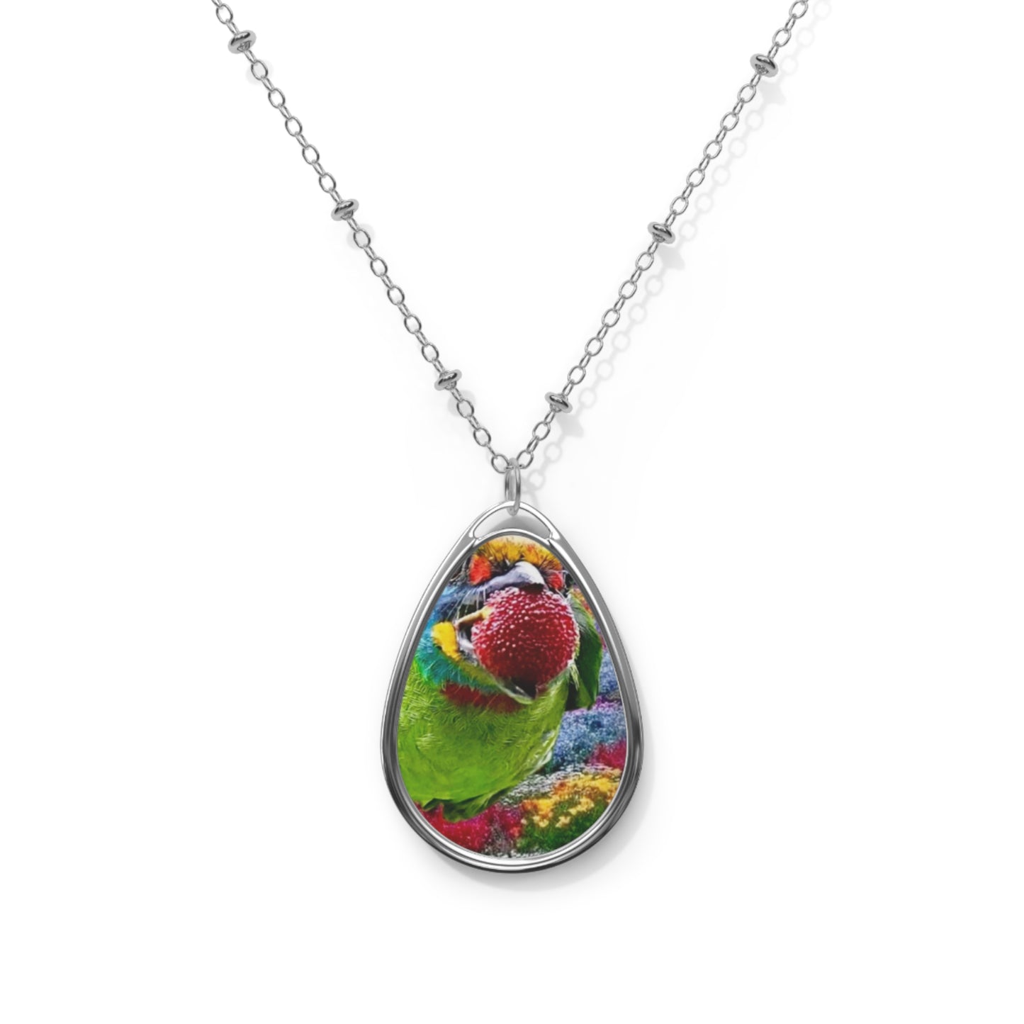 Bird And Nature Oval Necklace
